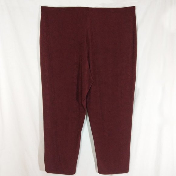 NWT 3X B.L.E.U. Maroon/Wine Ribbed Acetate Pants - Picture 4 of 6